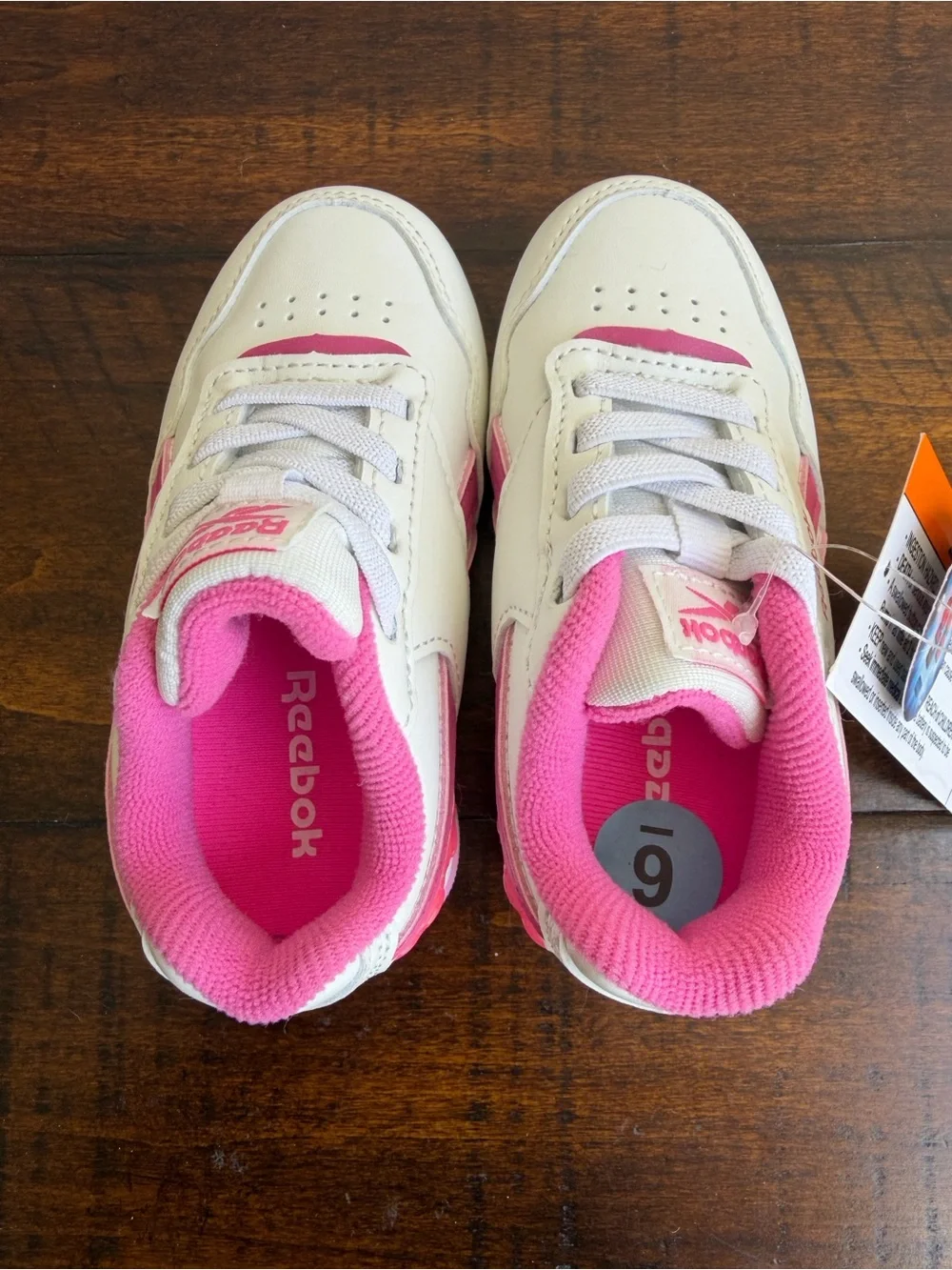 Reebok Classic Light Up Sneakers White Pink Toddler Girls Size 6 New NWOB